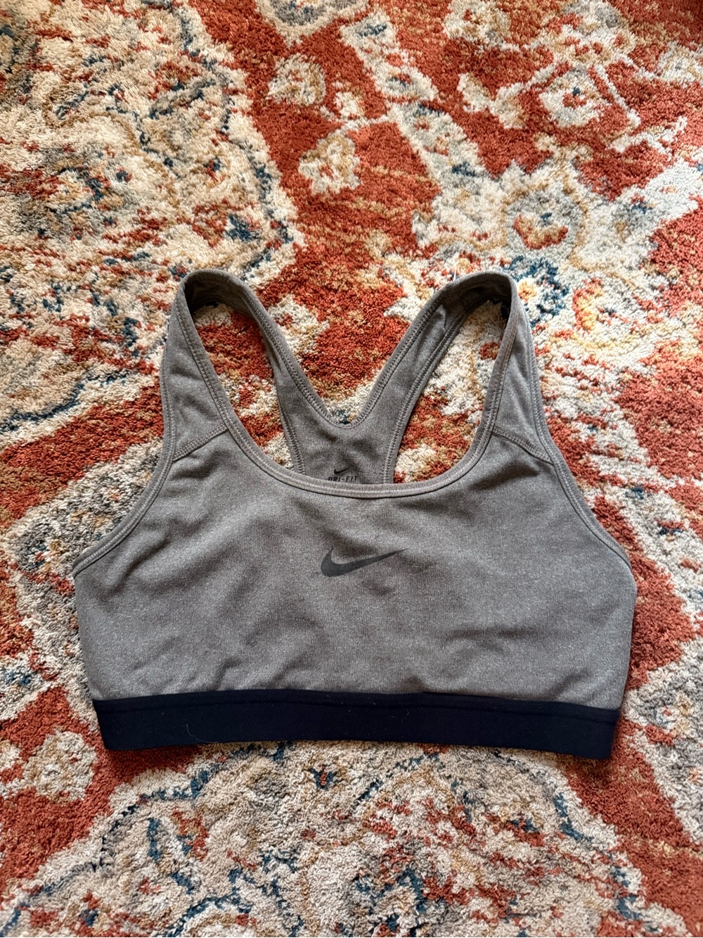 Nike Gray Racerback Sports Bra with Black Band